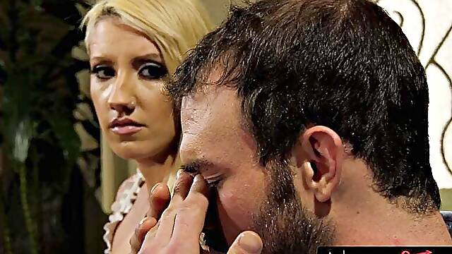 Bi-Curious Husband Joins Sophia Grace for Bisexual Office Threesome