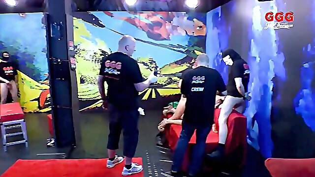Bokep - Horny German sluts gangbanged hard (BTS)