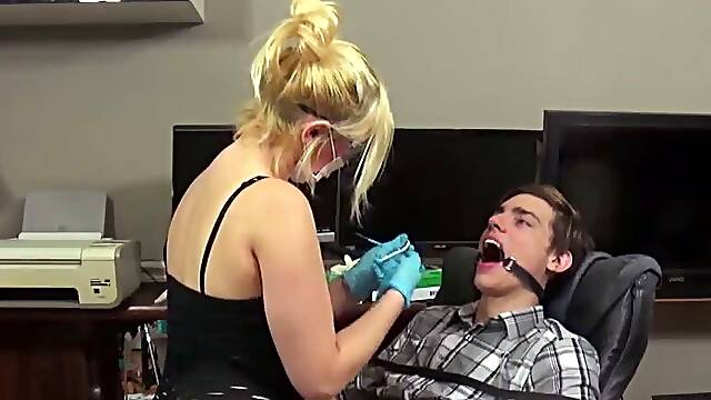 Dentist bondage blowjob