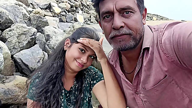 A mature man meets naive charity girl and fuck her in his lonely house